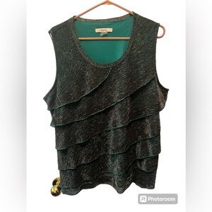 Tanjay green sparkly tank top